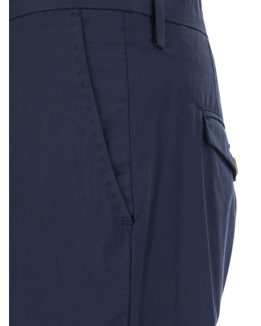 Myths Blue Pants With Pences And Turn-Up Hem for men