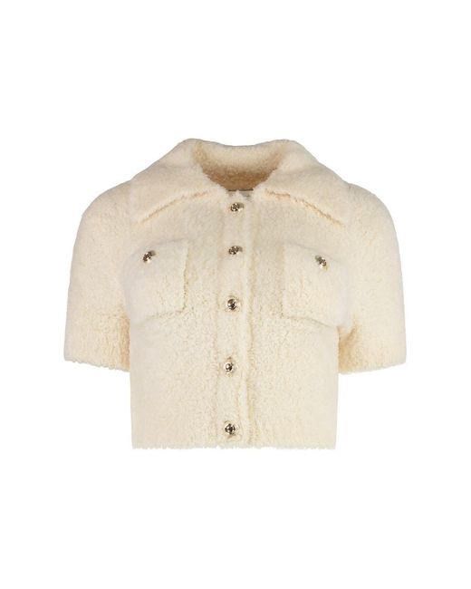 Self-Portrait Natural Knitted Top