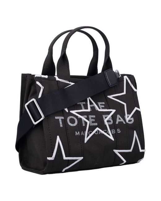 Marc Jacobs Black The Star Canvas Small Tote Bag