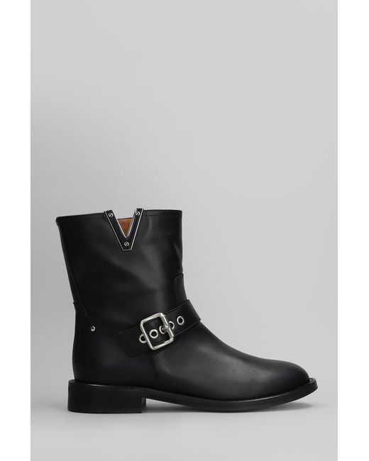 Via Roma 15 Black Low Heels Ankle Boots