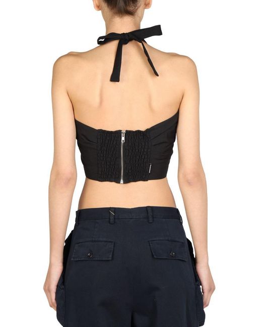 1/OFF Black Top With Crossed Straps