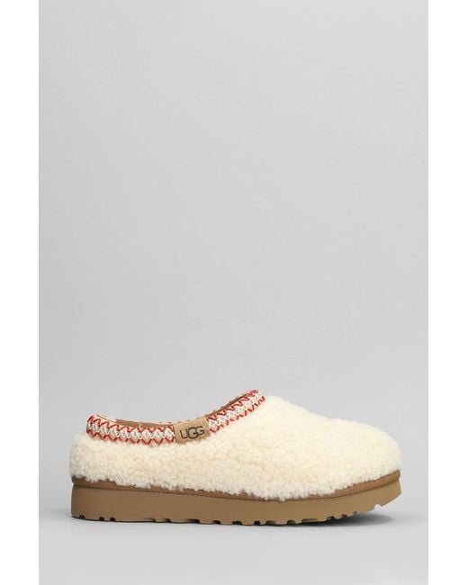 Ugg White Tasman Maxi Curly Slipper-Mule