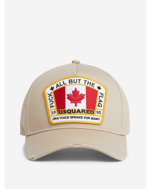 DSquared² Gray D2 Patch Baseball Cap for men