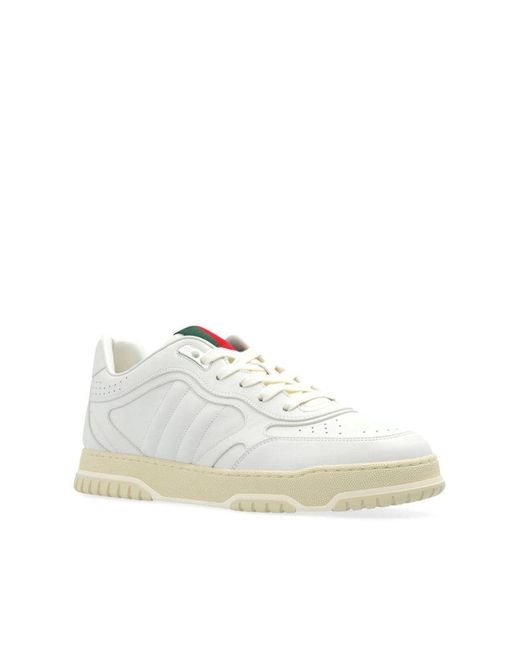 Gucci White Re-Web Low-Top Sneakers for men