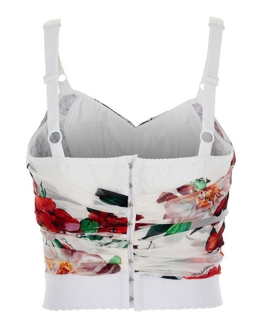 Dolce & Gabbana Gray Flower Print Top