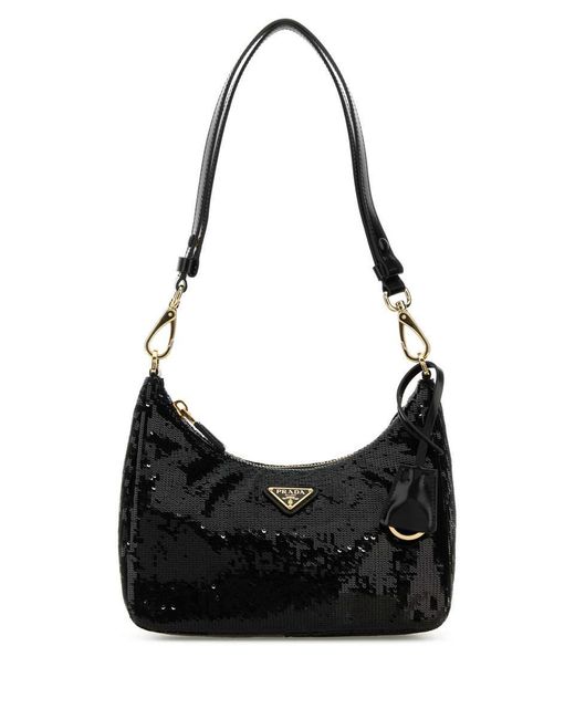 Prada Black Fabric Re-Edition Shoulder Bag