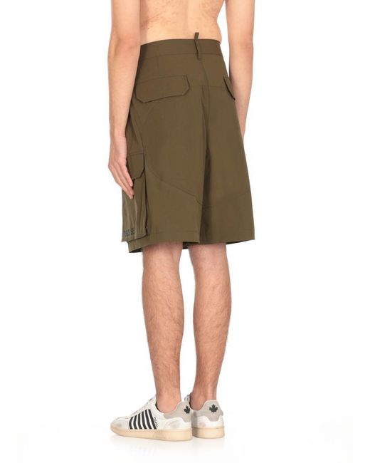 DSquared² Green Utility Track Bermuda Shorts for men