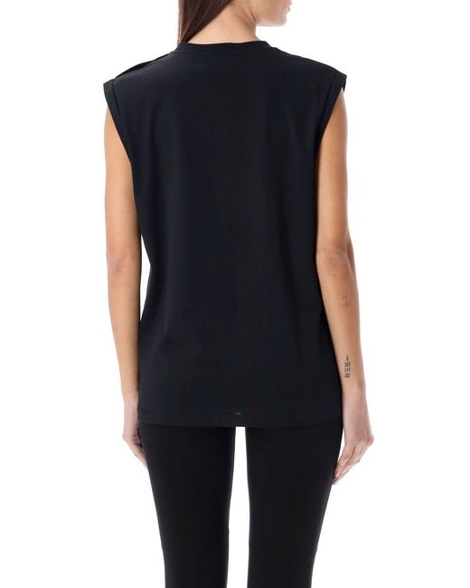 Balmain Blue 3-Button Tank Top