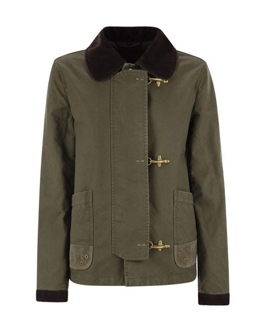 Fay Green 3 Ganci Canvas Caban Jacket