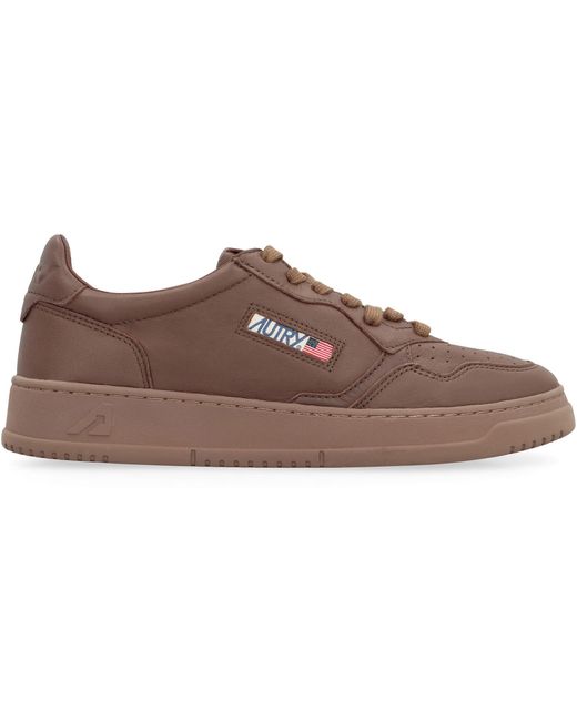 Autry Brown Medalist Low-Top Sneakers for men