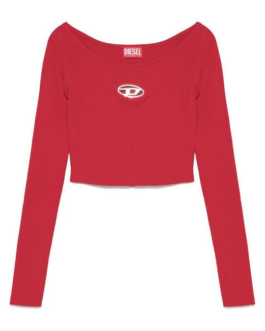 DIESEL Red Viscose And Polyester Top Blend