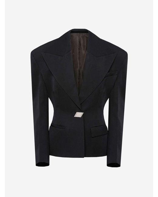The Attico Black Blazer Tailoring Shoulder Pads