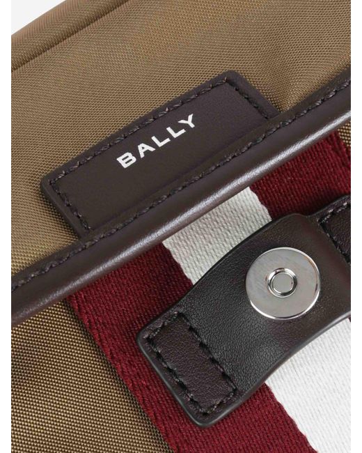 Bally Brown Code Nylon Shoulder Bag for men