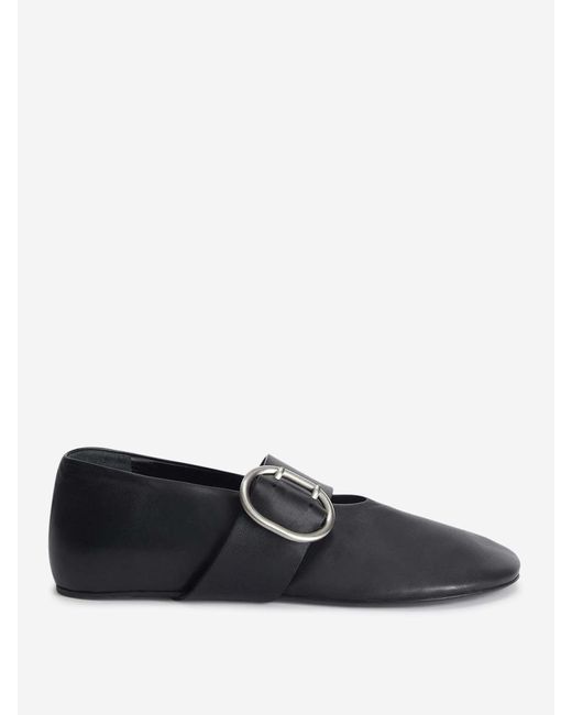 Jil Sander White Smooth Leather Ballerinas