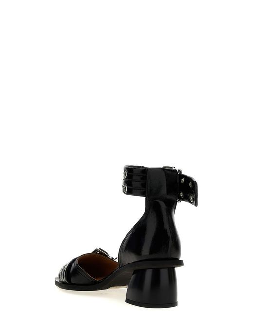 Ganni Black 'Buckle Open Cut Pumps' Pumps