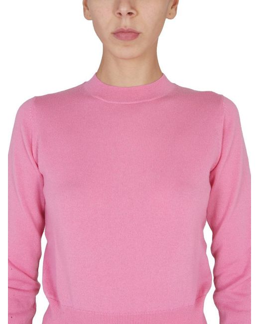 Ballantyne Pink Cashmere Crewneck Sweater