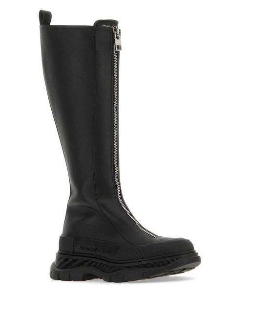 Alexander McQueen Black Tread Slick Boots