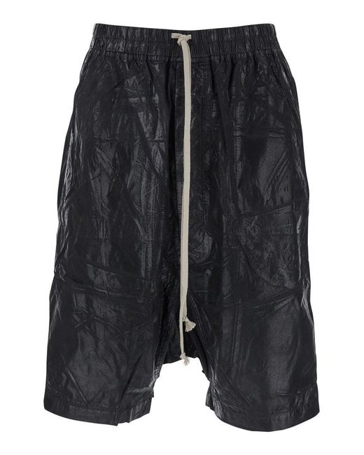 Rick Owens Black Short Pods Drawstring for men