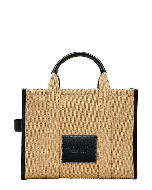Marc Jacobs Blue 'The Medium Tote' Handbag With Logo Lettering Embroidery On The Front And Adjustable And Removable Shoulder Strap