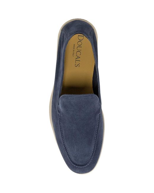 Doucal's Blue Adler Leather Loafer for men