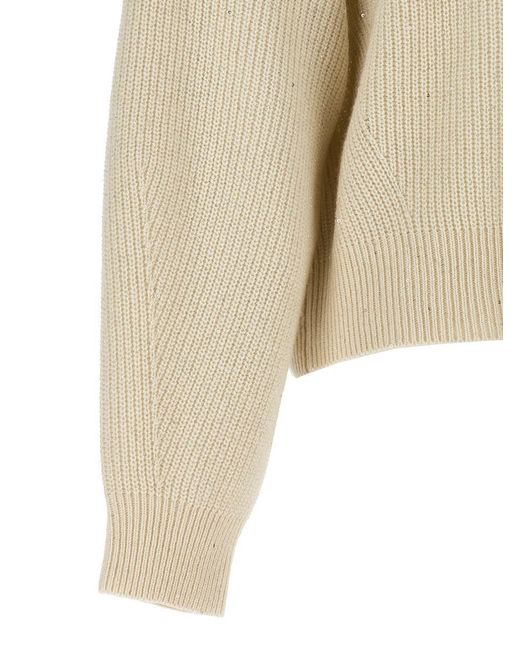 Brunello Cucinelli Natural Sequin Sweater