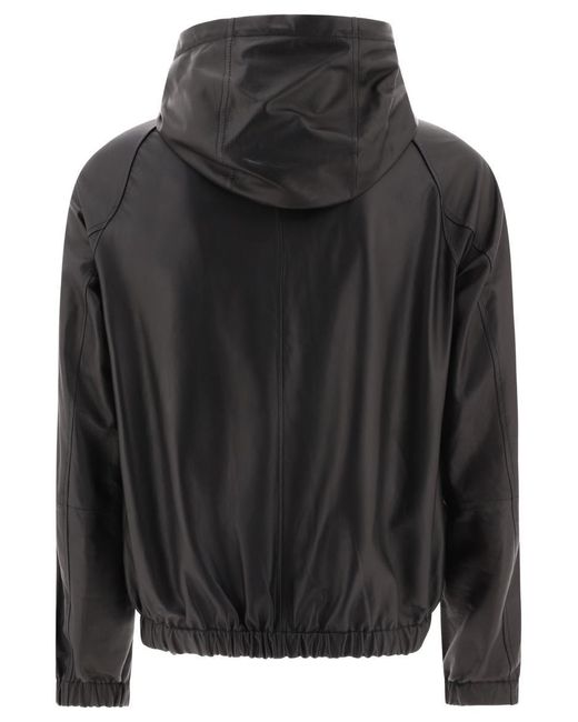 Tagliatore Black "Connor" Leather Jacket for men