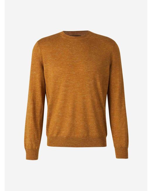 Zegna Brown Plain Knit Sweater for men