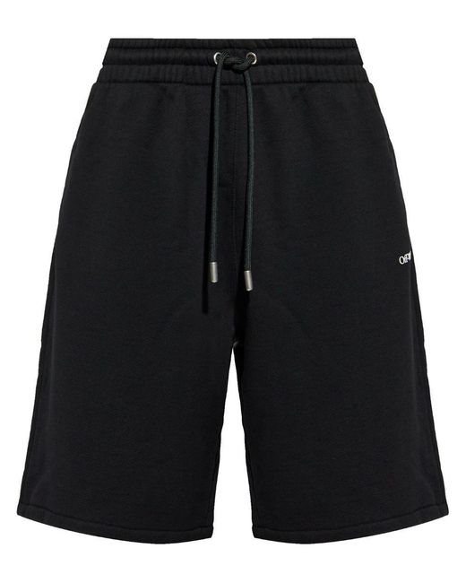 Off-White c/o Virgil Abloh Black Logo-Print Track Shorts for men