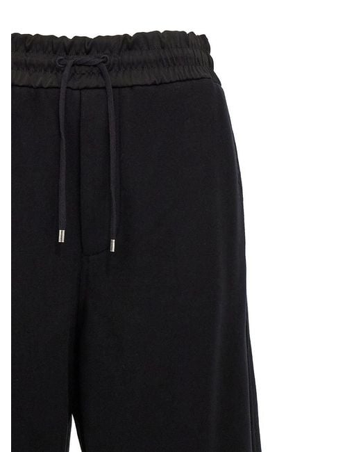 Saint Laurent Black Straight Leg Trousers With Drawstring