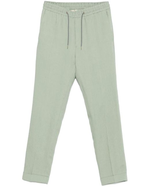 Paul Smith Green Drawstring Linen Trousers for men