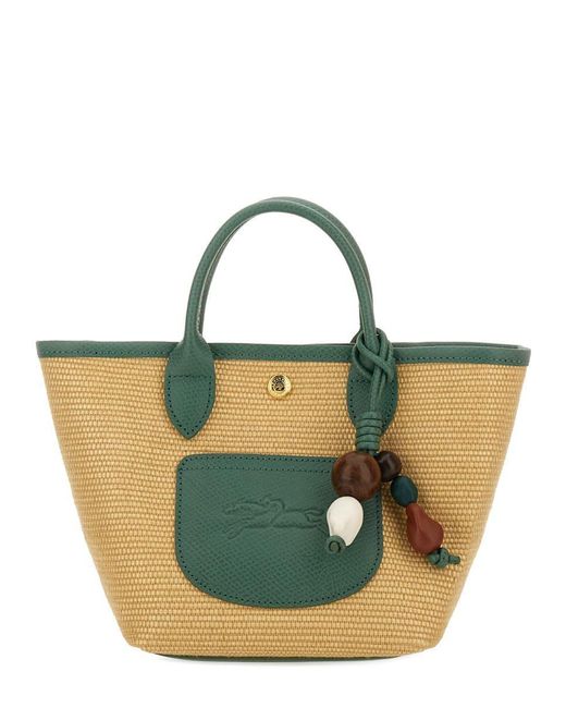 Longchamp Green "Le Pliage Collection Xs" Basket Bag