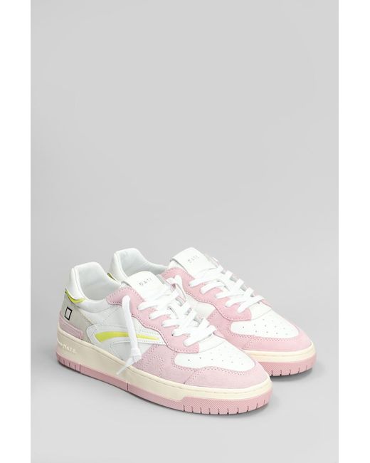Date Pink Torneo Pure Colored Sneakers
