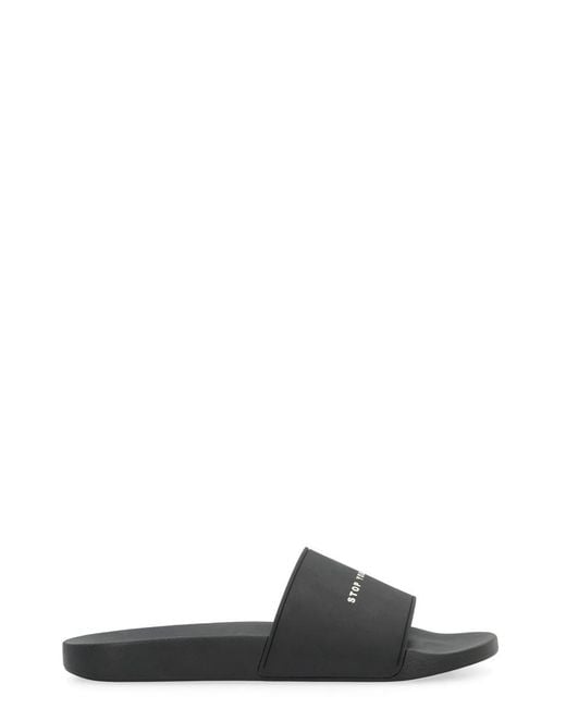 Rick Owens Black Rubber Slides for men