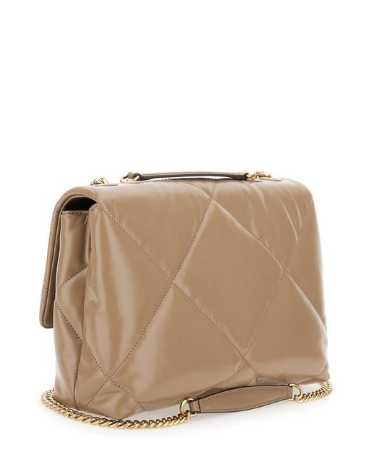 Tory Burch Natural Camel Leather Shoulder Bag