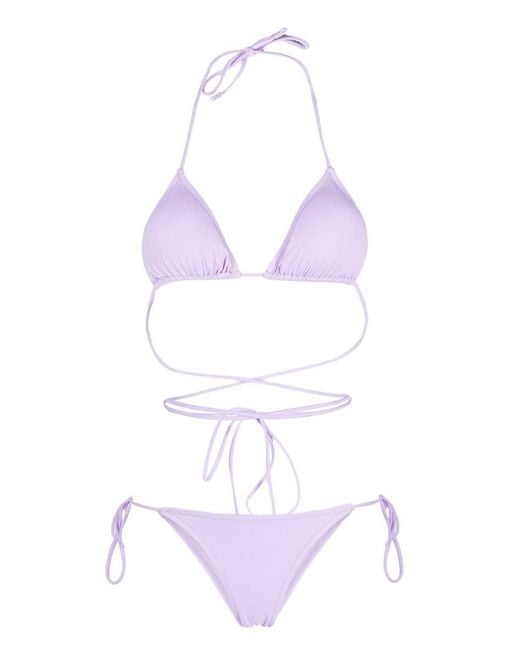 Reina Olga Purple Miami Triangle Bikini Set