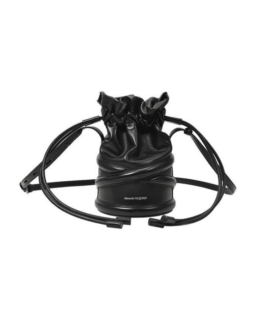 ショルダーバッグ・ポシェット Soft Curve Bag in Black Leather Alexander McQueen - The Soft Curve leather bucket bag black