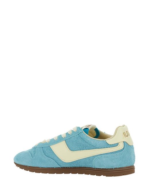 Autry Blue 'Windspin Low' Light- Sneaker With Logo On The Side And On The Heel