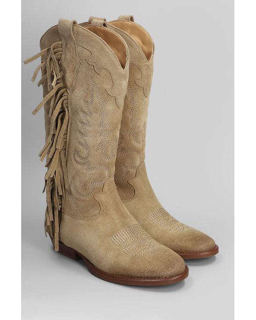 GISÉL MOIRÉ Natural Oklahoma Texan Boots