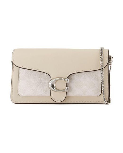 COACH Tabby Chain Clutch Crossbody in Natural | Lyst