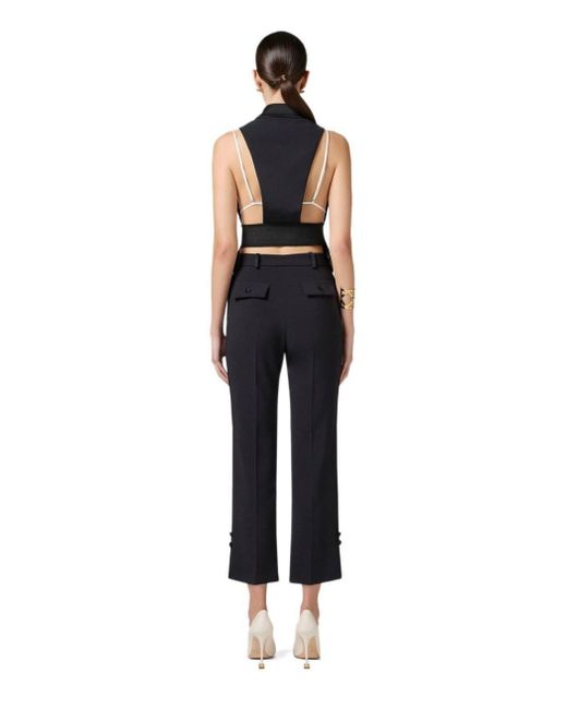 Elisabetta Franchi Blue Smoking Trouser