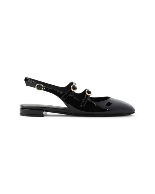 Stuart Weitzman Black Benni Patent Leather Ballerinas