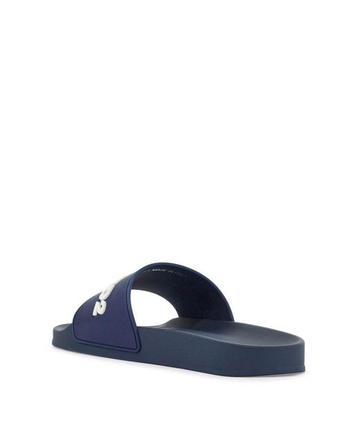 DSquared² Blue Polyurethane Slippers With Minimalist Design And Leather Sole for men