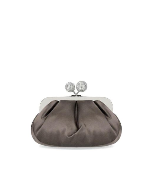 Weekend by Maxmara Brown Pasticcino Emmy Small Piombo Clutch Bag
