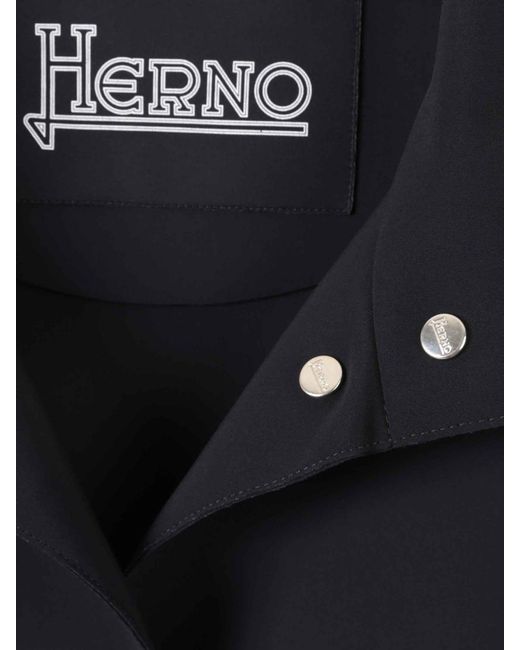 Herno Blue Technical Coat Buttons