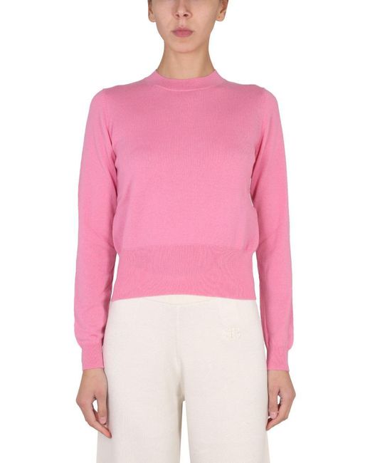 Ballantyne Pink Cashmere Crewneck Sweater