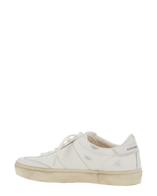 Golden Goose Deluxe Brand White 'Soulstar' Low Top Sneakers With Logo Patch On The Tongue And Logo Lettering On Side And Heel