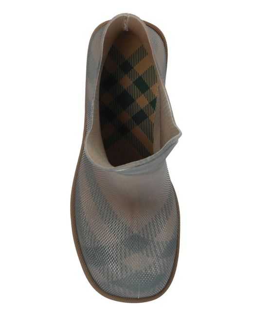 Burberry Brown Marsh Checked Rubber Boots
