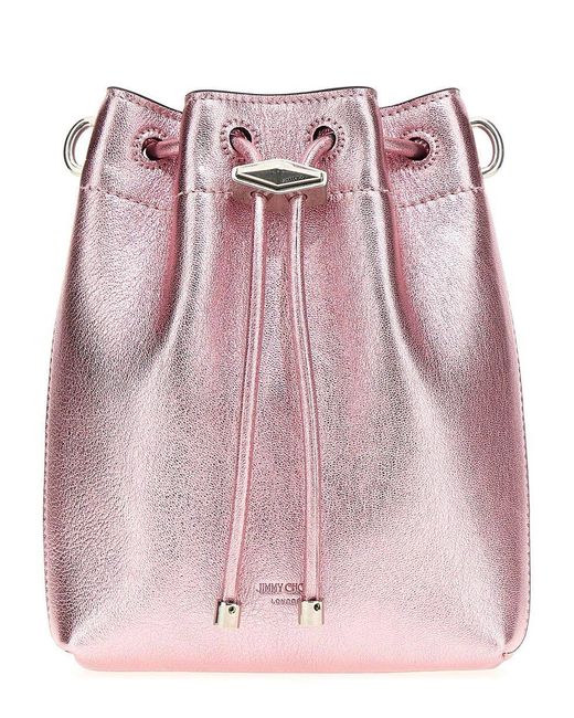 Jimmy Choo Pink 'Bon Bon' Bucket Bag