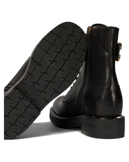 Chloé Black "Coddington" Combat Boots