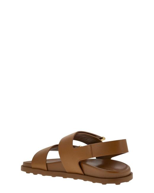 Tod's Brown Sandal With Two Leather Straps